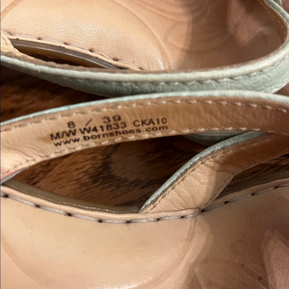 Born Tan and Light Green Sandals - Picture 2 of 5